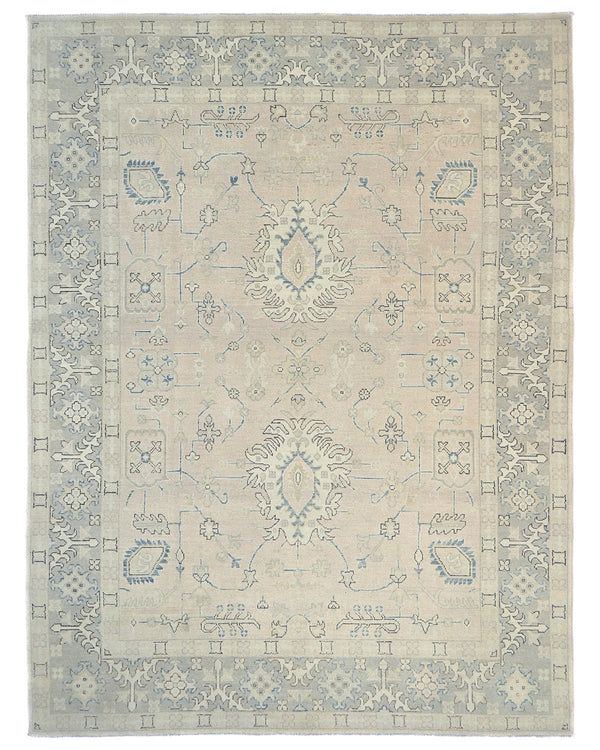 Muted Brown 9x12 Oushak Turkish Hand Knotted Traditional Soft Wool Area Rug